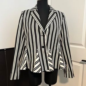 ALTUZARRA STRIPED PEPLUM JACKET - size 44